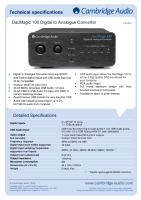 Cambridge Audio DacMagic 100 - Technical Specificationss 